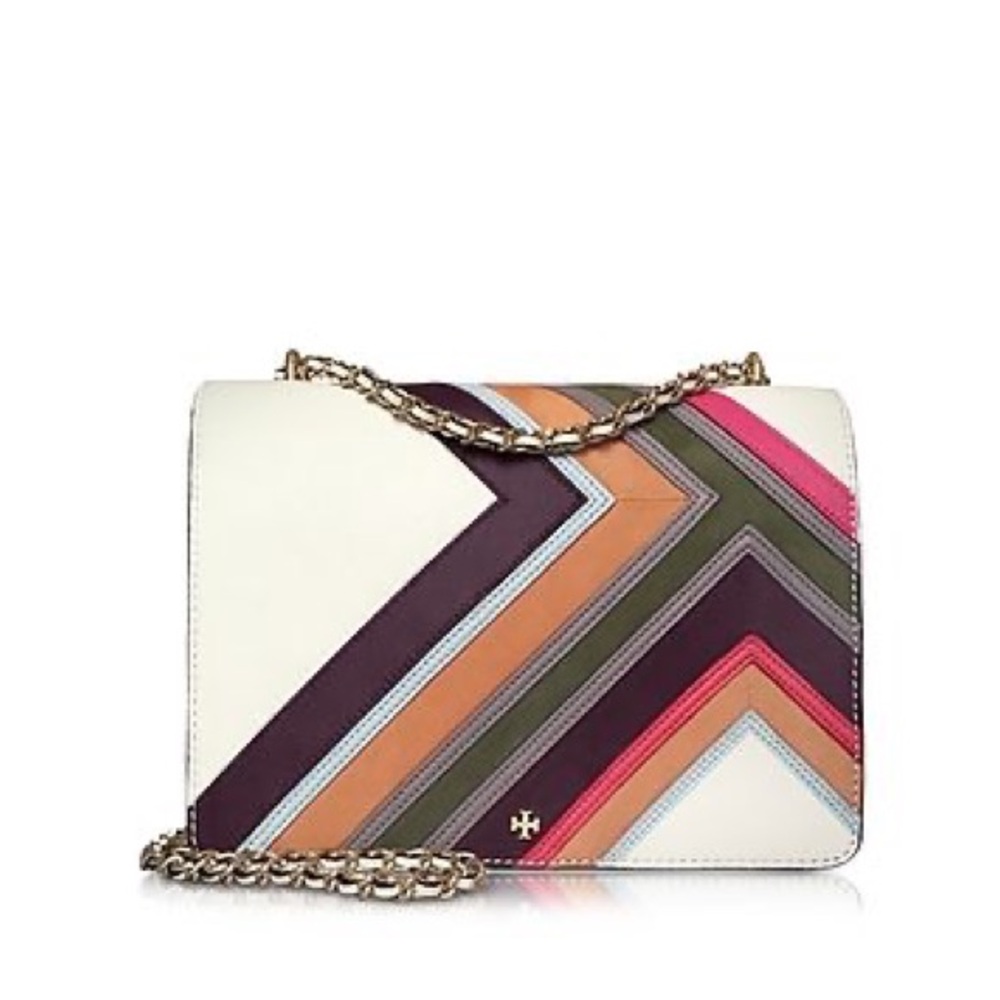 Tory Burch Robinson Striped Saffiano Shoulder Bag Crossbody